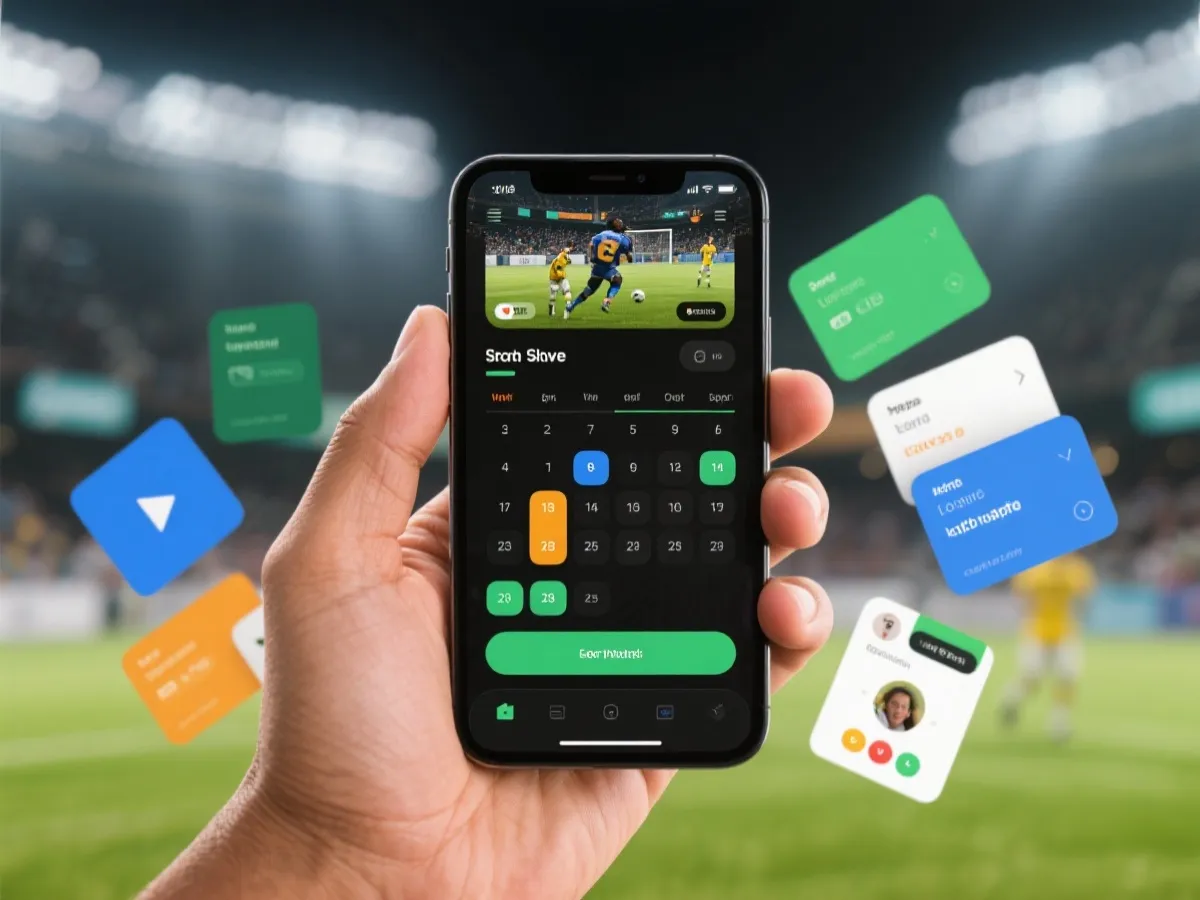 移动端赛事观看与赛程管理示意