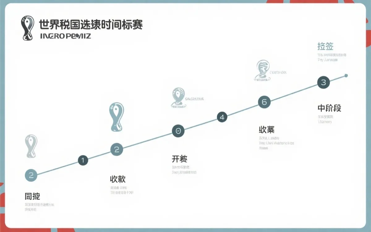 预选赛时间节点时间轴：抽签、开赛、中段、收官、洲内附加赛、跨洲附加赛